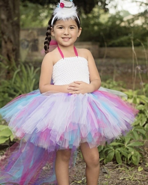 Rainbow unicorn birthday tutu dress for girls, cute festive wear