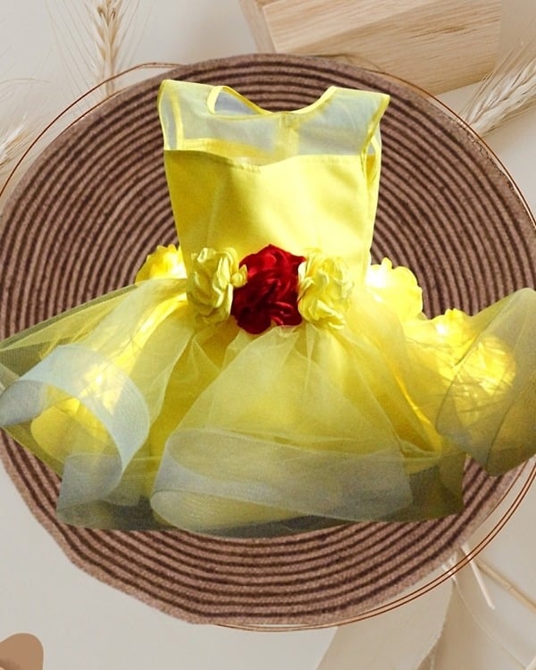 Baby girl princess party dress LED light design stylish birthday occasion outfit