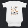 “Half Birthday” onesie for babies, cute milestone celebration outfit