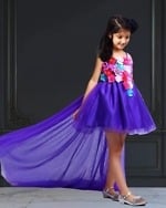 Baby girl princess flower girl dress white long train elegant wedding occasion outfit stylish