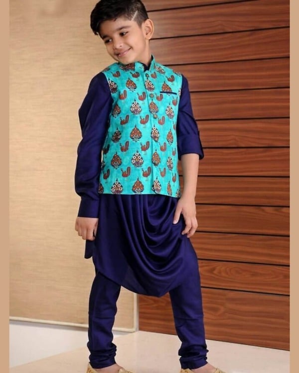 Baby kurta pajama with jacket, cotton, wedding & cute