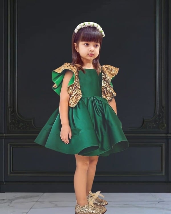 Designer baby girl frock for party wear perfect for weddings birthdays and premium occasions