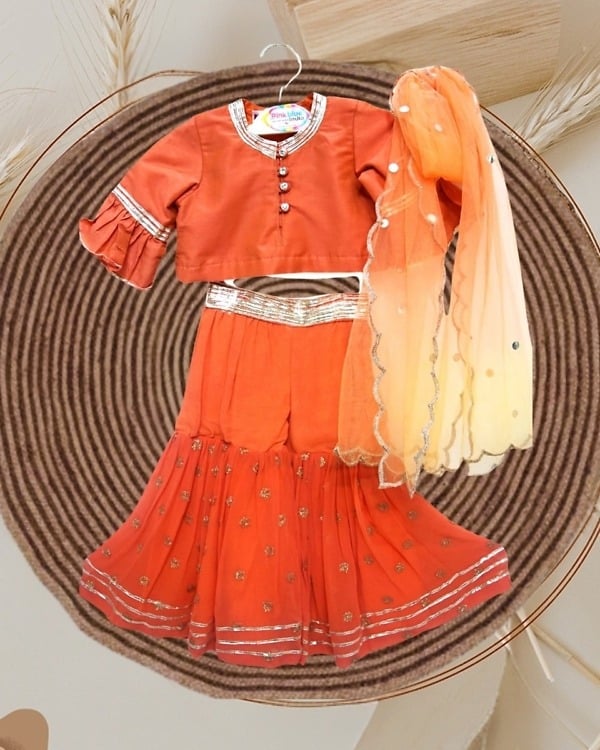 Baby crop top lehenga, cute festive outfit for girls