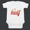 Newborn half birthday onesie white printed design cute comfortable celebration outfit