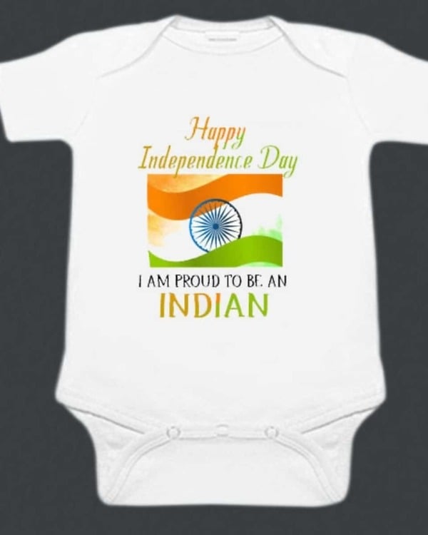 Tri-color baby onesie, stylish festive outfit for infants