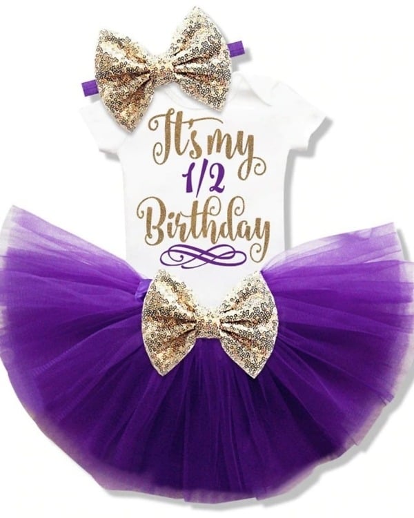 6-month birthday cake smash dress, cute baby girl outfit