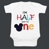 “I’m halfway to one” onesie for baby, cute birthday outfit