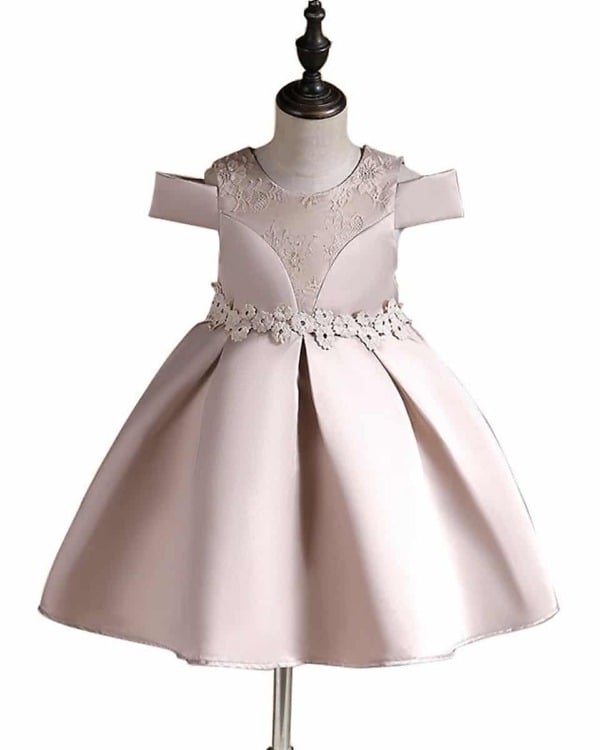 Kids peach party wear frock, cute and stylish for celebrations