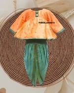 Baby girl dhoti kurta set in traditional design, comfortable festive wear for occasions