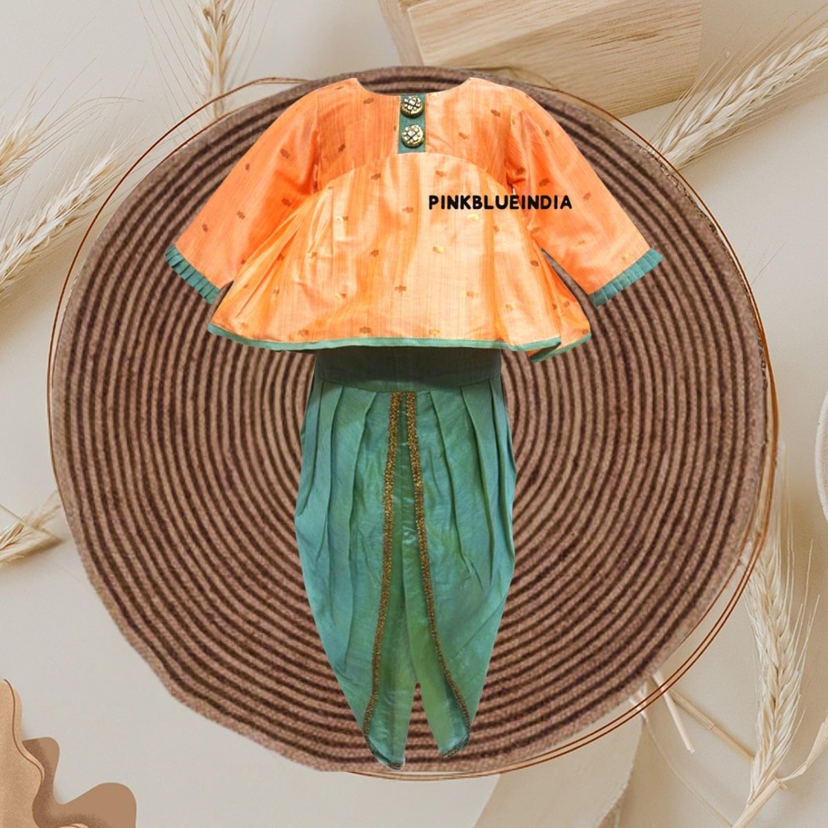 Kid Dhoti Style Dress with Top Baby Girl Dhoti Kurta Set