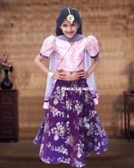 Purple lehenga dress, baby girl party outfit, stylish festive wear