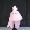 Pink high-low tulle girl party dress, festive and elegant birthday wear