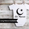 Personalized Eid Mubarak outfit for babies, stylish festival wear, cute gift idea