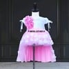 Pink high-low dress for baby girl, cute birthday party gown