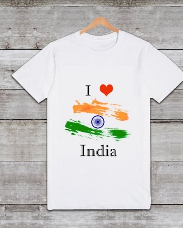 “I Love India” printed customized t-shirt for kids, cute and festive