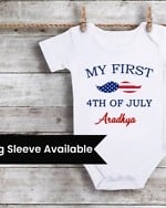 "My First 4th of July" onesie for babies, cute festive or party wear
