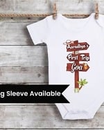 Personalized first holiday romper for baby cute travel gift outfit