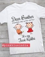 Baby girl Raksha Bandhan t-shirts, cute sibling celebration outfit