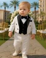 Formal tailcoat suit for boys, elegant party wear for wedding occasions