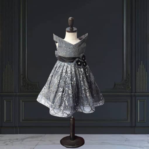 silvergrayflowergirldress