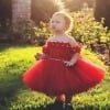 Trendy red party wear dress for girls, cute birthday outfit