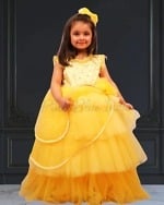 Baby Girl Pary wear Beautiful Yellow Gown