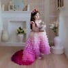 Pink ombre birthday gown, baby girl party dress, cute and stylish