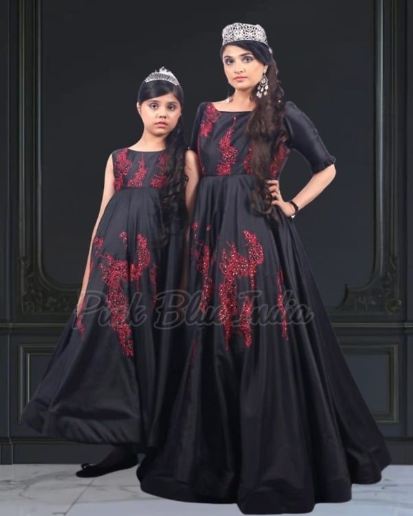 Mother and daughter matching party dress, elegant and festive for special occasions