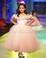 Beautiful peach gown for kids perfect for flower girl look wedding ceremony and party wear