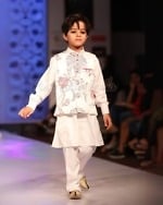 White kurta pajama with floral Nehru jacket for boys, festive outfit