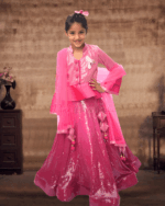Ombre lehenga for baby girl, stylish ethnic outfit for wedding and festive occasions