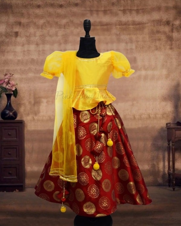 Designer lehenga for baby girl elegant wedding festive wear outfit