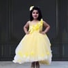 Yellow party gown for baby girls, cute birthday dress