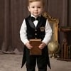 Baby Boy's Custom Made Black & White Birthday Tailcoat Suit