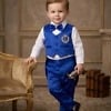 Baby Boy's Custom Made Royal Blue & White Birthday Tailcoat Suit