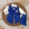 Royal blue and white custom birthday suit for boys, stylish party outfit
