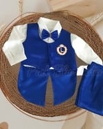 Royal blue and white custom birthday suit for boys, stylish party outfit