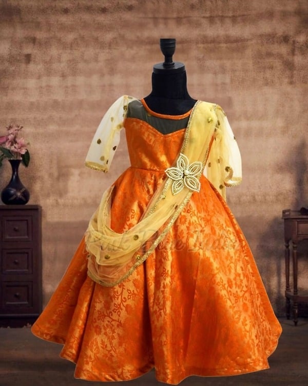 Pattu pavadai dress for newborn baby girl traditional festive wear outfit