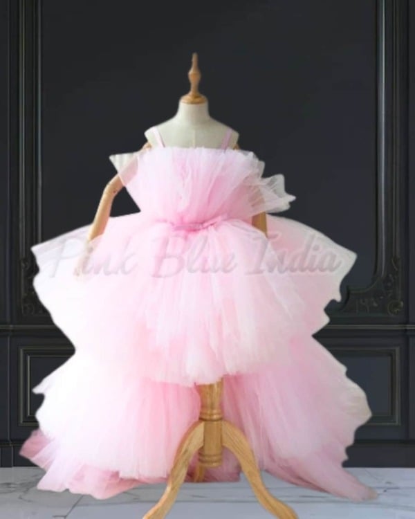Baby girl bouquet shape dress, stylish birthday party gown