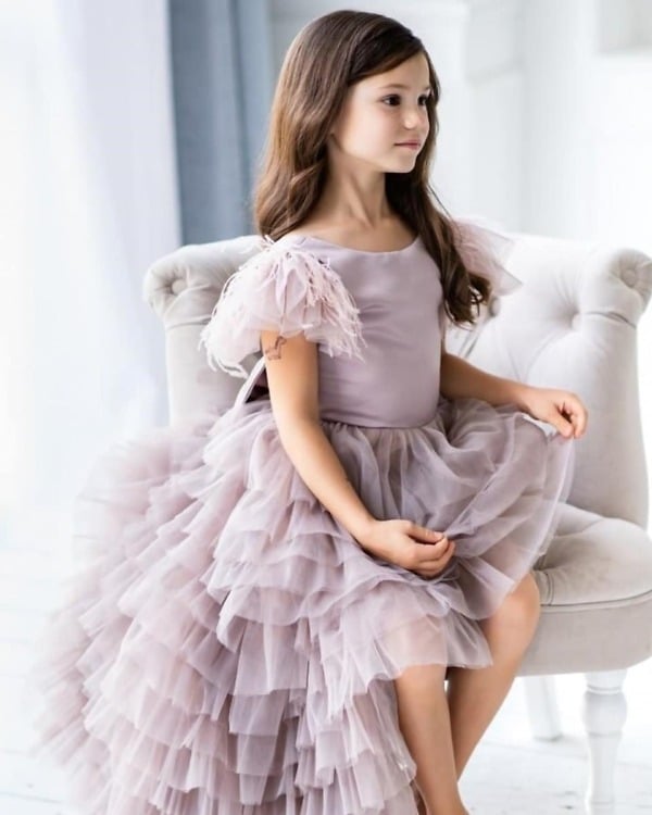 Gorgeous lavender birthday party gown for girls, cute celebration dress