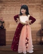 Velvet gown for girls elegant wedding party wear stylish outfit