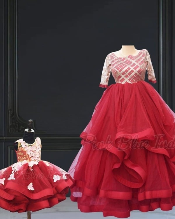 Matching mom baby dress for family stylish birthday celebration wear outfit