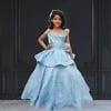 Off-shoulder birthday princess dress, baby girl cute party outfit