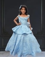 Off-shoulder birthday princess dress, baby girl cute party outfit