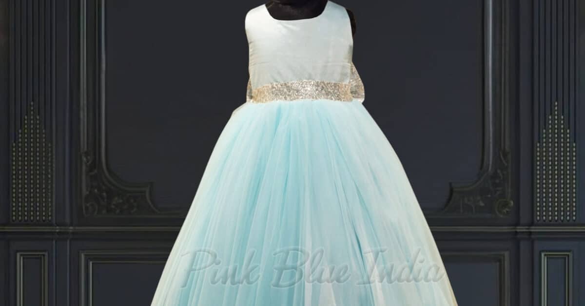 Ice Blue Birthday Dress Light Blue Special Occasion Gown