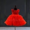 Red dress for baby girl cute birthday party wear outfit