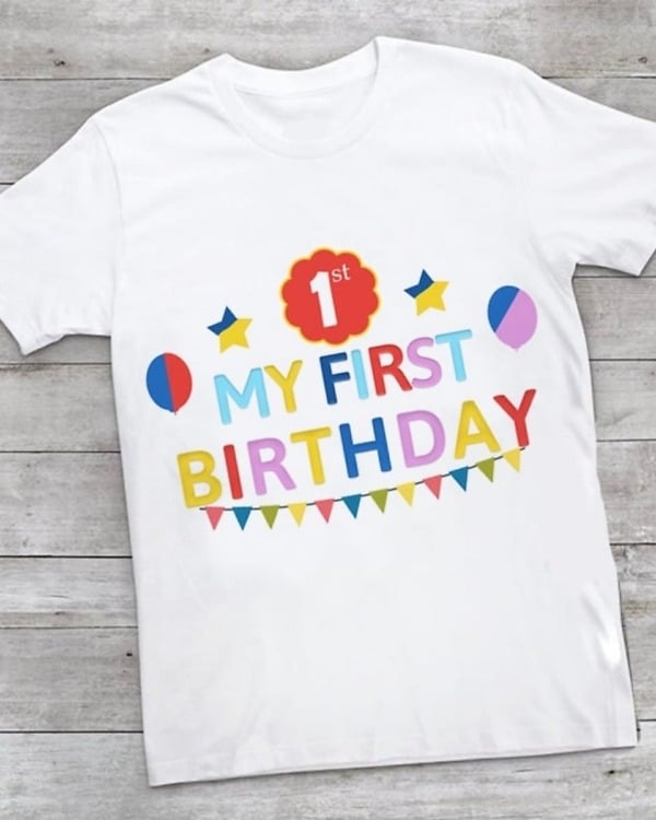 First birthday t-shirt for boy and girl, toddler, birthday, cute and celebratory