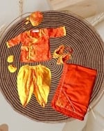 Orange jamna set for newborn baby boy comfortable traditional daily wear outfit