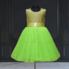 Green net frock for baby girl, elegant and comfortable dress for birthday party