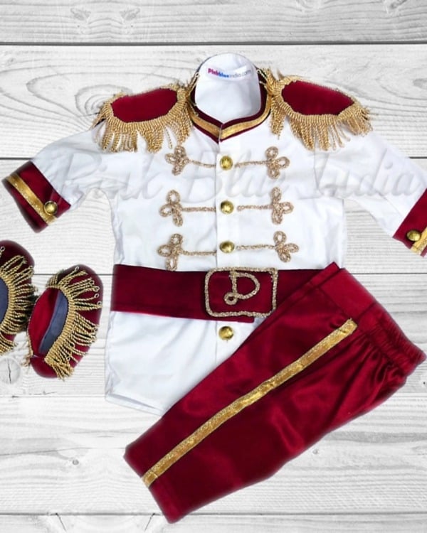 Little red prince birthday costume for boys, cute party outfit